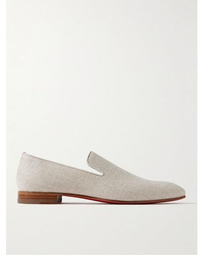 Christian Louboutin Dandelion Linen Loafers - White