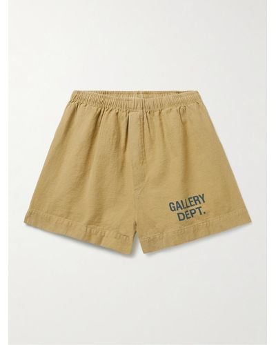 GALLERY DEPT. Zuma Straight-leg Logo-print Cotton-jersey Shorts - Natural