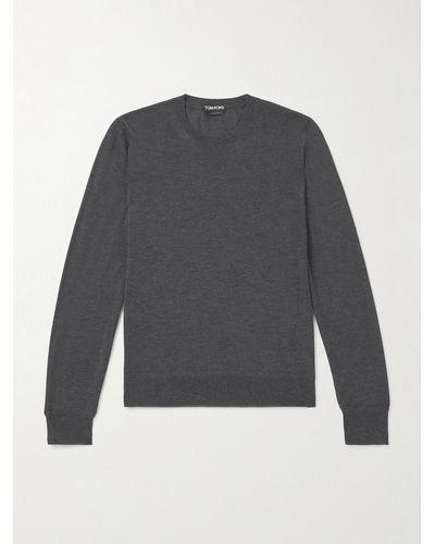 Tom Ford Cashmere And Silk-blend Sweater - Grey