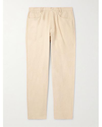 STÒFFA Straight-leg Basketweave Cotton Trousers - Natural