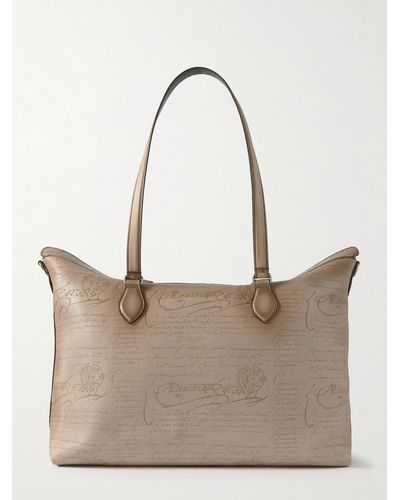 Berluti Late Hour Scritto Venezia Leather Tote Bag - Natural