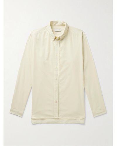 Oliver Spencer Brook Button-down Collar Cotton-corduroy Shirt - Natural