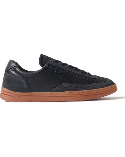 Stone Island Rock Suede-trimmed Leather Sneakers - Blue