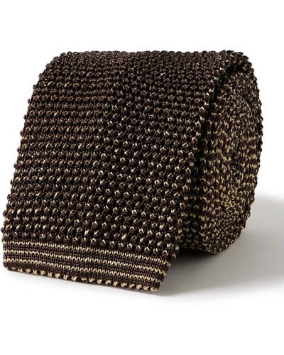 Rubinacci 6cm Knitted Silk Tie - Black