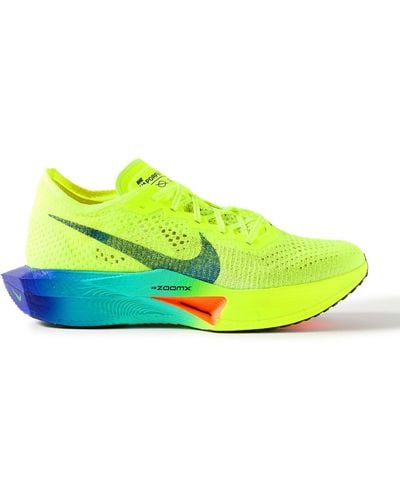 Nike Zoomx Vaporfly 3 Flyknit Running Sneakers - Yellow