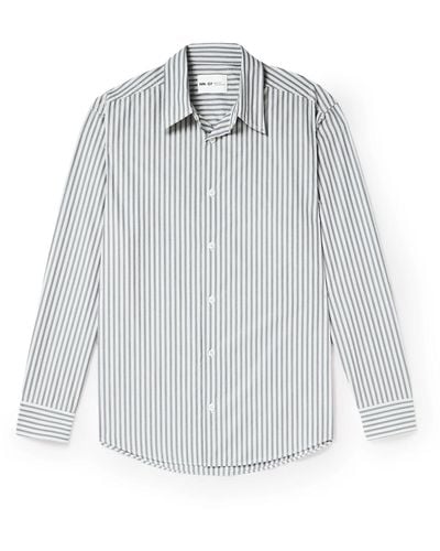 NN07 Throwing Fits Quinsy 5973 Striped Cotton-poplin Shirt - Gray