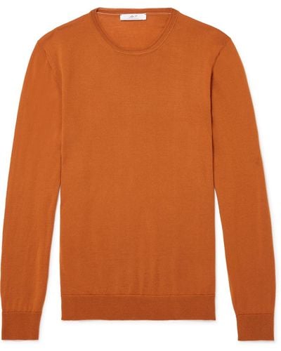 MR P. Slim-fit Merino Wool Sweater - Orange