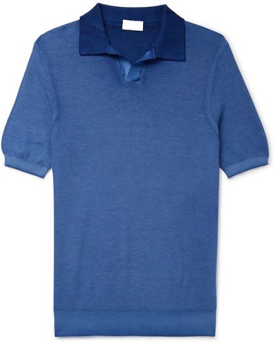 Altea Slim-fit Cotton-piqué Polo Shirt - Blue