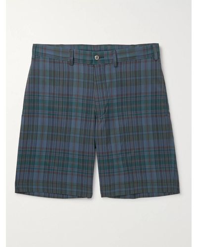 Beams Plus Checked Woven Shorts - Blue