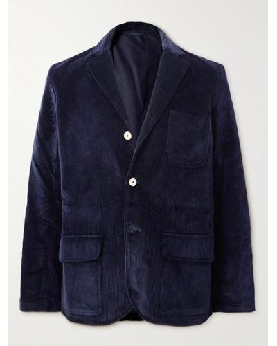 De Bonne Facture Cotton-corduroy Suit Jacket - Blue