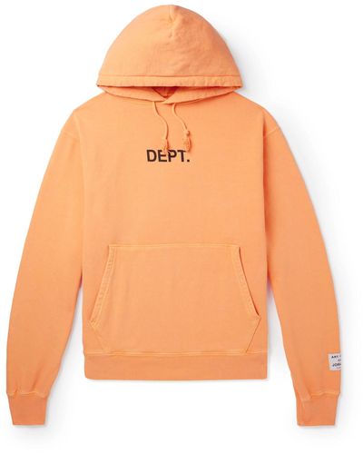 GALLERY DEPT. Logo-print Cotton-jersey Hoodie - Orange