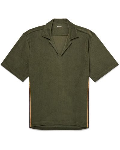 Paul Smith Logo-appliquéd Cotton-blend Terry Polo Shirt - Green