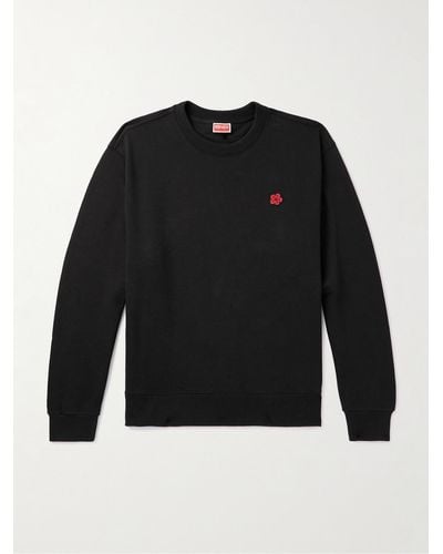 KENZO Sweatshirt aus Baumwoll-Jersey mit Logoapplikation - Schwarz