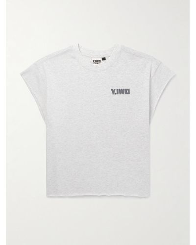 Y,IWO Hardwear Cropped Logo-print Cotton-jersey T-shirt - White