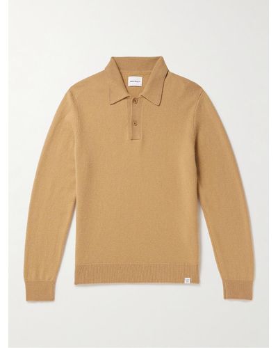 Norse Projects Marco Pullover aus Wolle mit Polokragen - Natur
