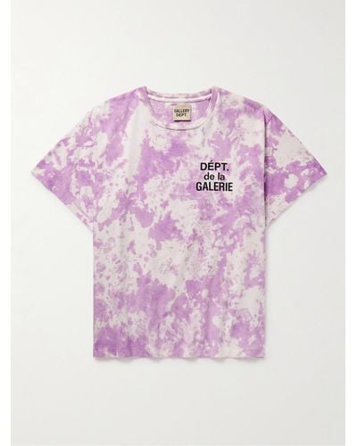 GALLERY DEPT. Tie-dyed Logo-print Cotton-blend Jersey T-shirt - Pink