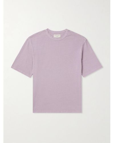 Officine Generale Benny Garment-dyed Cotton-jersey T-shirt - Purple