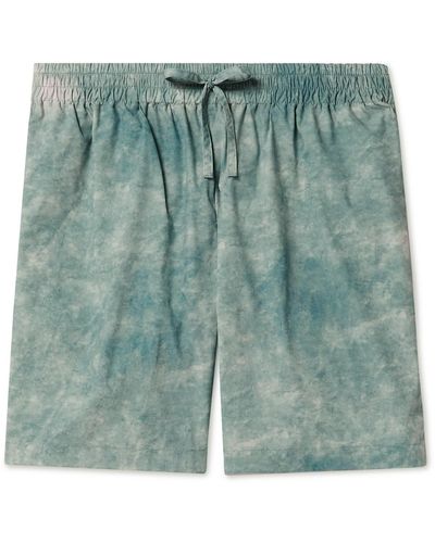 LE17SEPTEMBRE Nauge Wide-leg Tie-dyed Shell Shorts - Green