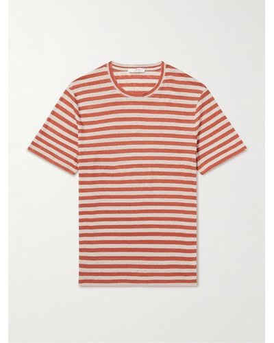 MR P. Striped Linen-jersey T-shirt - Red