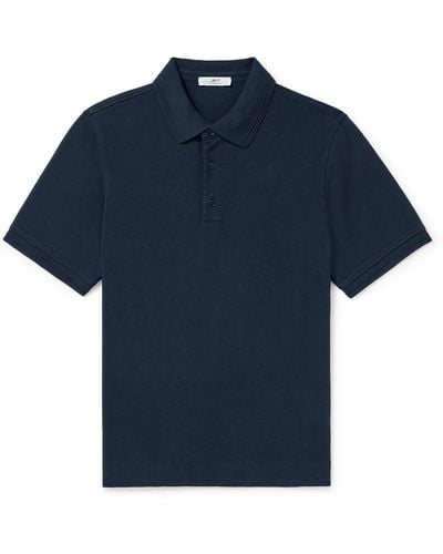 MR P. Organic Cotton-piqué Polo Shirt - Blue
