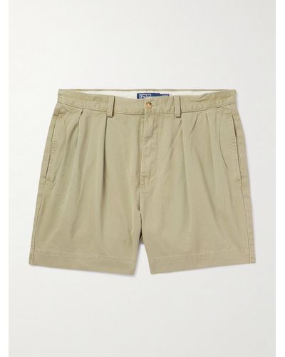 Polo Ralph Lauren Cormac Straight-leg Pleated Cotton-twill Shorts - Natural