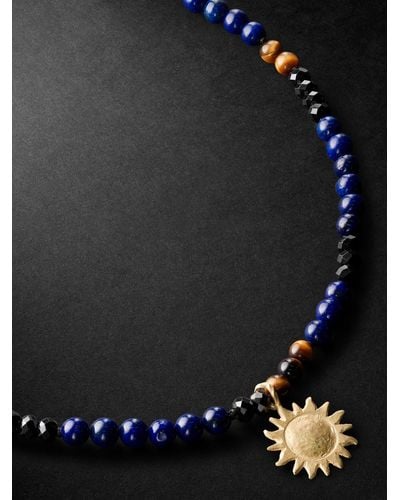 Elhanati Sun Gold And Cord Multi-stone Necklace - Black