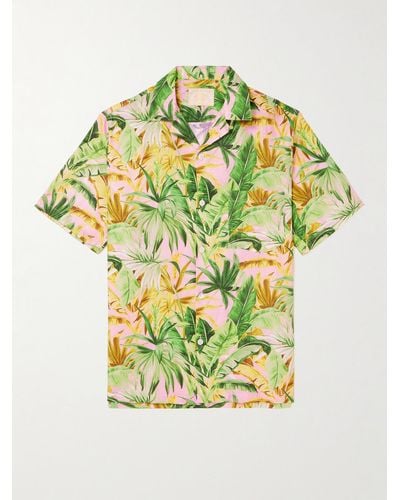 Portuguese Flannel Tropical Convertible-collar Printed Linen And Cotton-blend Shirt - Multicolour