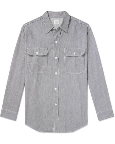 Orslow Striped Cotton Shirt - Gray