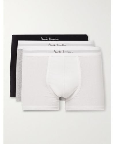 Paul Smith Three-pack Stretch Organic Cotton-jersey Boxer Briefs - White