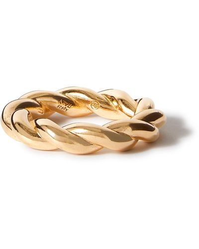 Bottega Veneta Twisted Gold-plated Ring - Metallic