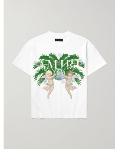 Amiri Airbrush T-Shirt aus Baumwoll-Jersey mit Logoprint - Grün