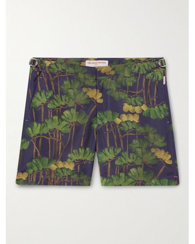 Orlebar Brown Shorts da mare in tessuto riciclato con stampa floreale Bulldog Fantasy - Verde