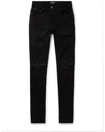 Amiri Mx1 Distressed Skinny Jeans - Black