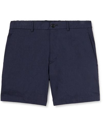 Theory Curtis 7" Straight-leg Good Linen Shorts - Blue