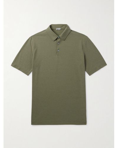 Incotex Polo slim-fit in jersey IceCotton - Verde