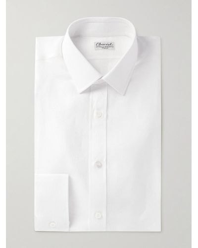 Charvet Hemd aus Leinen - Weiß