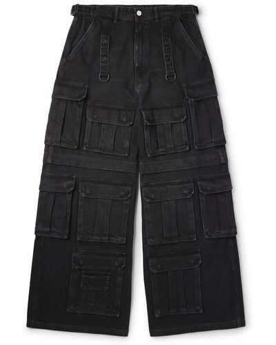 Vetements Wide-leg Cargo Jeans - Black
