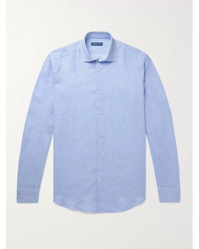 Frescobol Carioca Linen Shirt - Blue