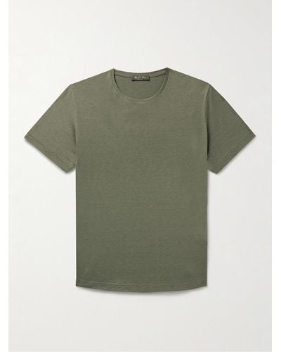 Loro Piana Silk And Cotton-blend T-shirt - Green
