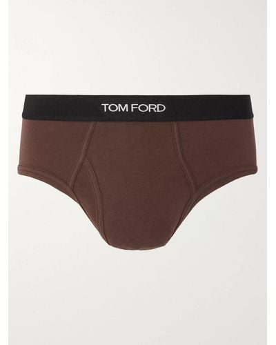 Tom Ford Slip in cotone stretch - Marrone