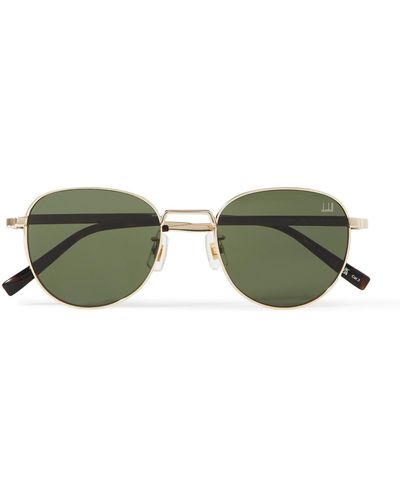 Dunhill Round-frame Gold-tone And Tortoiseshell Acetate Sunglasses - Green