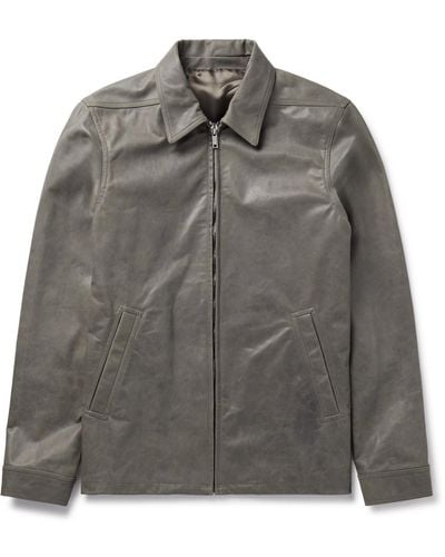 Rick Owens Brad Leather Jacket - Gray