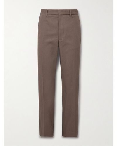 Acne Studios Ayonne Straight-leg Cotton-blend Twill Trousers - Brown