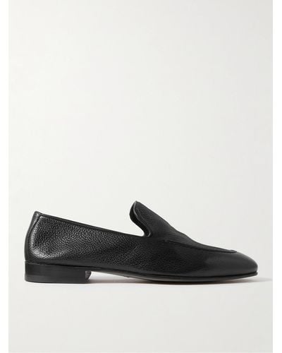 Manolo Blahnik Truro Full-grain Leather Loafers - Black