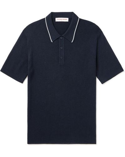 Orlebar Brown Maranon Slim-fit Merino Wool Polo Shirt - Blue