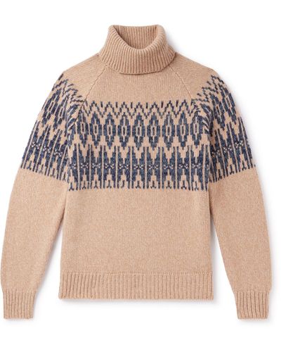 Kingsman Fair Isle Jacquard-knit Wool Rollneck Sweater - Natural