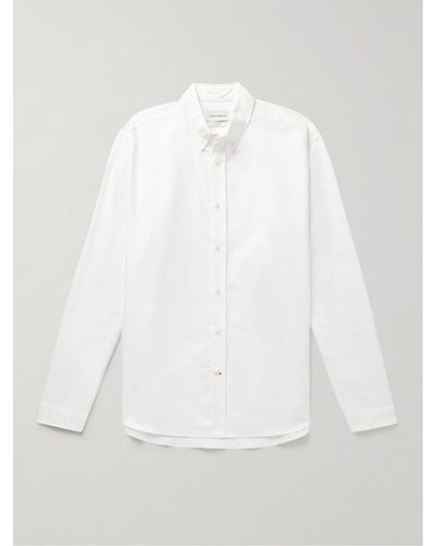 Oliver Spencer Brook Hemd aus Biobaumwolle mit Button-Down-Kragen - Weiß