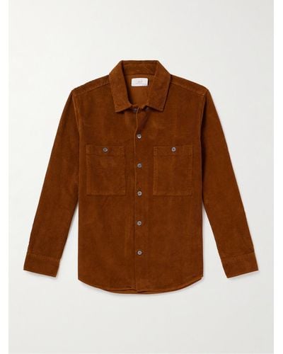 MR P. Garment-dyed Cotton-corduroy Shirt - Brown