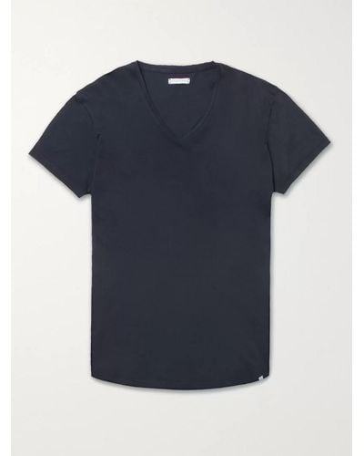 Orlebar Brown OB-V T-Shirt aus Baumwoll-Jersey mit schmaler Passform - Blau