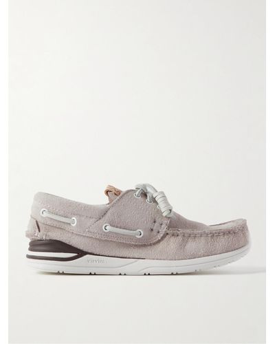 Visvim Hockney-folk Suede Boat Shoes - Grey